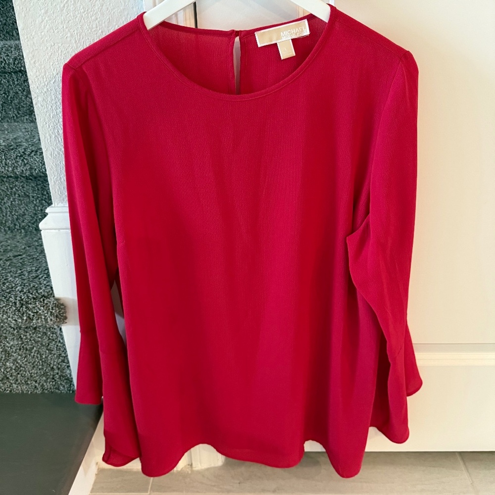 Women's Cherry Red Michael Kors Raglan Sleeve L